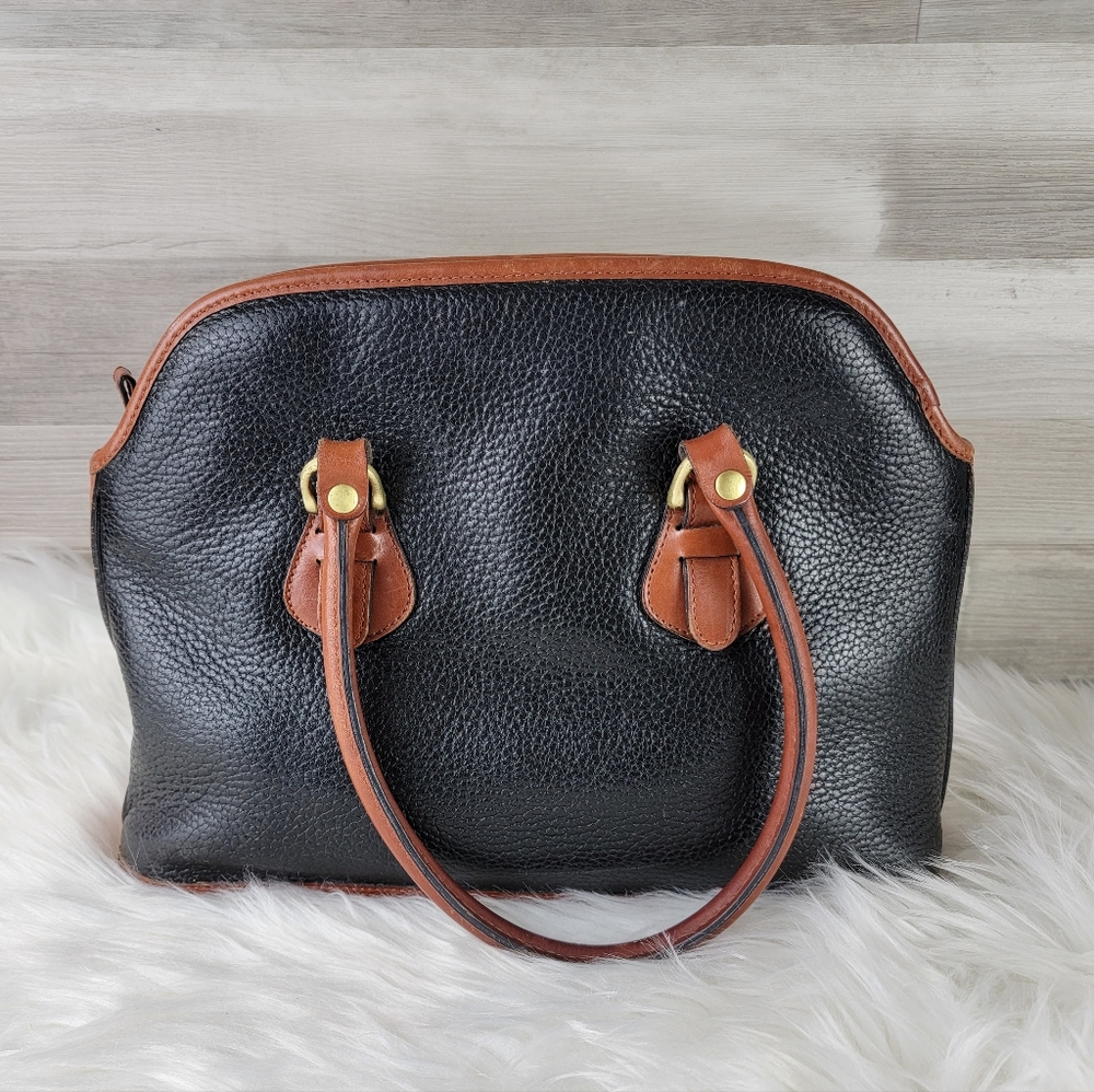 Liz Clyborne Black and Brown Leather Satchel - Picture 11 of 16